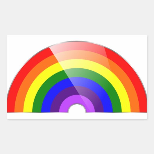 Regenboog Rechthoekige Sticker (Voorkant)