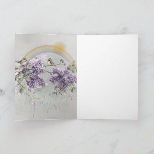 Regenboog Regen Mus Greeting Card Kaart