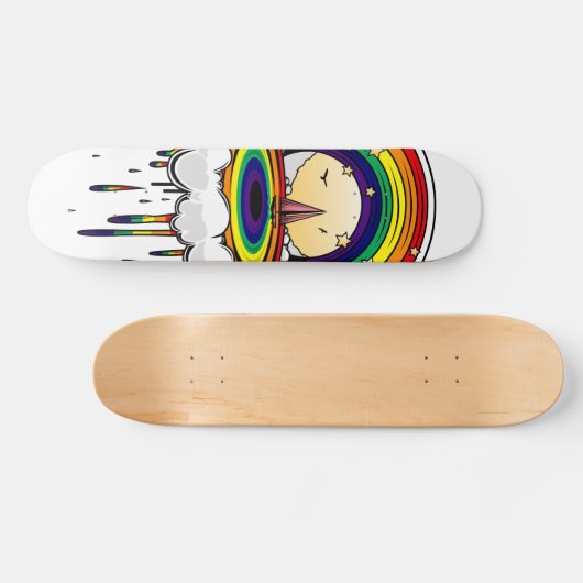 Regenboog Regen Skateboard (Horizontaal)