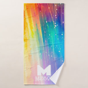 Regenboog regendouche bad handdoek