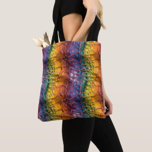 Regenboog Reptielleer Draagtas