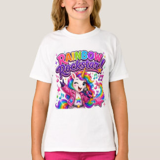Regenboog Rockster Eenhoorn T-Shirt