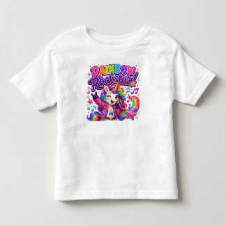 Regenboog Rockster Eenhoorn T-Shirt