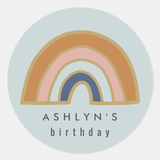  regenboog ronde sticker (Voorkant)