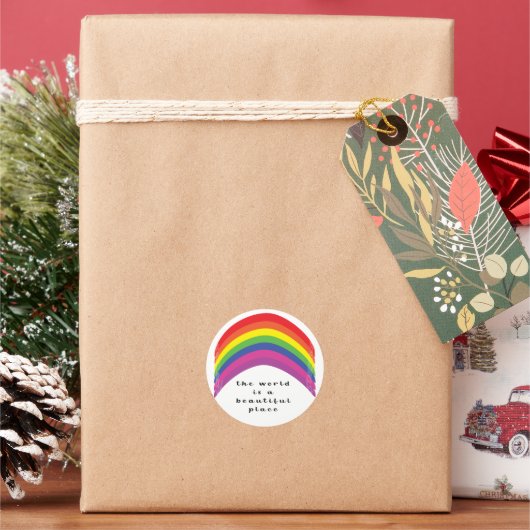Regenboog Ronde Sticker (Feestdagen)