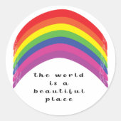Regenboog Ronde Sticker (Voorkant)