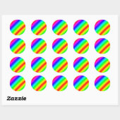 Regenboog  ronde sticker (Vel)