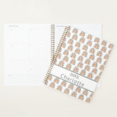 Regenboog roos goudgrijs monogram naam planner (Display)