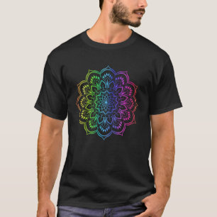 Regenboog Rosette Mandala Bloem Geometrie Goede Vi T-shirt