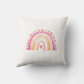 Regenboog, roze boho waterverf Sierkussen (Achterkant)