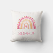 Regenboog, roze boho waterverf Sierkussen (Voorkant)