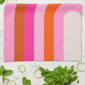 Regenboog Roze en Oranje Boho Arch Theedoek (Gevouwen)