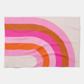 Regenboog Roze en Oranje Boho Arch Theedoek (Horizontaal)