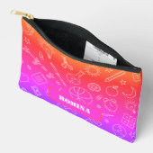 Regenboog roze School elementen Potlood hoesje/tas Etui (Open)