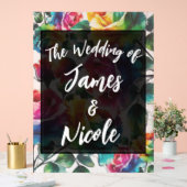 Regenboog Rozen Zwart & Wit Levendig Bloemen Huwel Acryl Bord (Huwelijk)