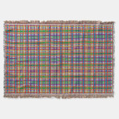 Regenboog Rustieke Plaid Streep Tegels Lichtgrijs Deken (Voorkant)