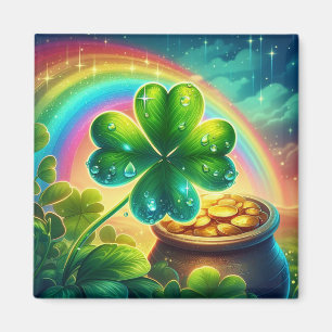 Regenboog Saint Patrick's Day klaver Magneet