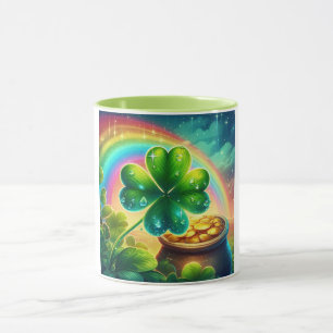 Regenboog Saint Patrick's Day klaver Mok