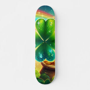 Regenboog Saint Patrick's Day klaver Skateboard