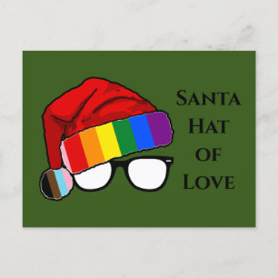 Regenboog Santa Hoed van Liefde Feestdagenkaart