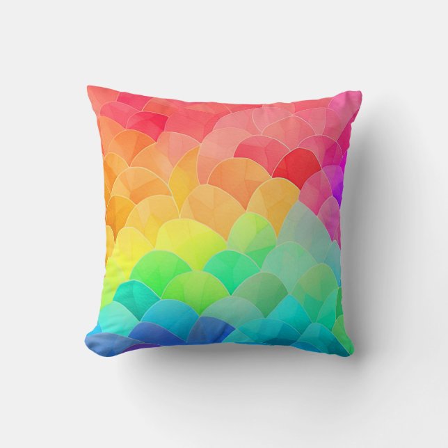 Regenboog schalen van zeemeermin kussen (Voorkant)