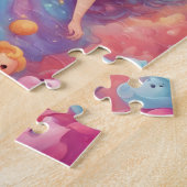 Regenboog schattig kleine prinses legpuzzel (Zijkant)