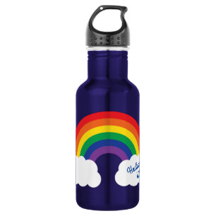 Regenboog Schattigee Kinder waterfles met naam