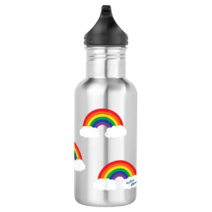 Regenboog Schattigee Kinder waterfles met naam