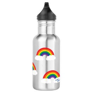 Regenboog Schattigee Kinder waterfles met naam Waterfles