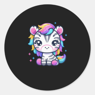 Regenboog Schattigee Zebra Sticker