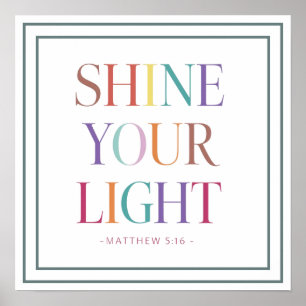 Regenboog Schijn Je Licht Dapper Matthew Schriftuu Poster