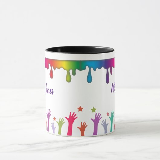 Regenboog schilderkunst leraar "Beste leraar ooit Mok (Midden)