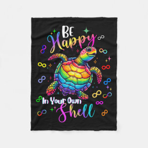 Regenboog Schildpad Wees Gelukkig In Eigen Schil A Fleece Deken
