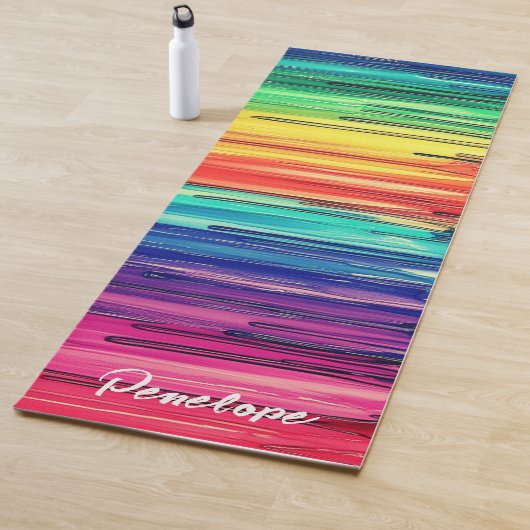 Regenboog Script Schrijven Aangepaste Naam Yogamat (In situ)