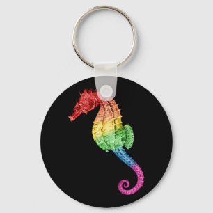Regenboog Seahorse Sleutelhanger