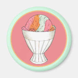 Regenboog Sherbet Ice Cream Sorbet Dessert Scoop Magneet