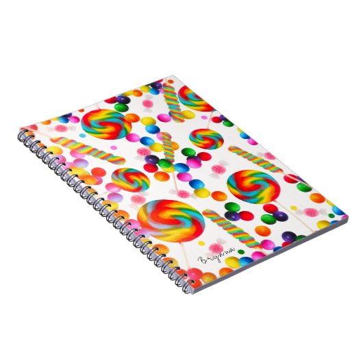 Regenboog Snoep Sweet Custom Candyland Journal Notitieboek (Rechterzijde)