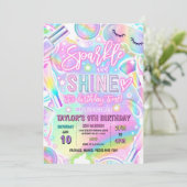 Regenboog Spa Feest Glow Make-up Verwennen Verjaar Kaart (Staand voorkant)