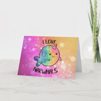 Regenboog sparkle I love Narwhals