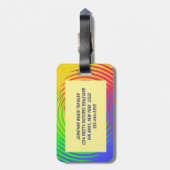 Regenboog Spiraal Bagage Label (Achterkant verticaal)