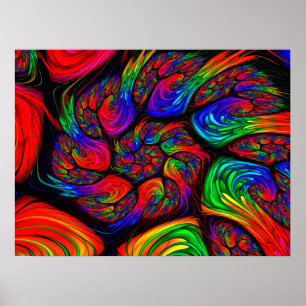 Regenboog Spiraal Fractal Poster