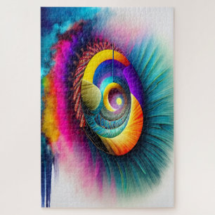 Regenboog Spiraal Oog Abstract Hypnotisch Visioena Legpuzzel
