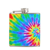 Regenboog spiraal Stropdas-kleurstof kolf Heupfles (Voorkant)