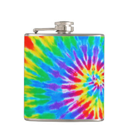 Regenboog spiraal Stropdas-kleurstof kolf Heupfles