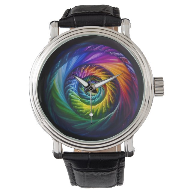 Regenboog spiraal uit horloge (Voorkant)