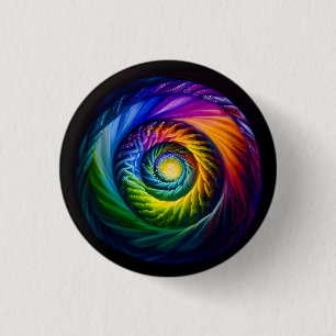 Regenboog spiraal uit ronde button 3,2 cm