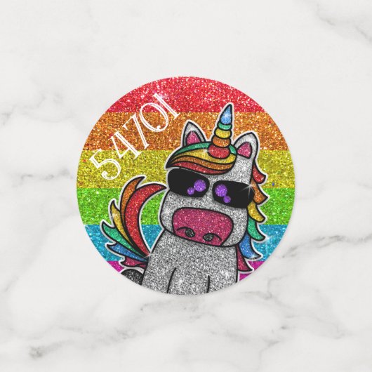 Regenboog Sprankels Eenhoorn Kleurrijke Glitter Fo Confetti (Kleine voorkant)