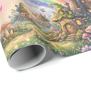 Regenboog Sprookjesland Magische Verjaardag Cadeaupapier