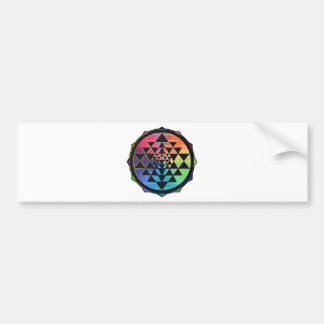 Regenboog Sri Yantra voor welvaart & liefde Bumpersticker