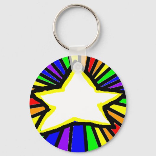 regenboog Star Sleutelhanger (Voorkant)